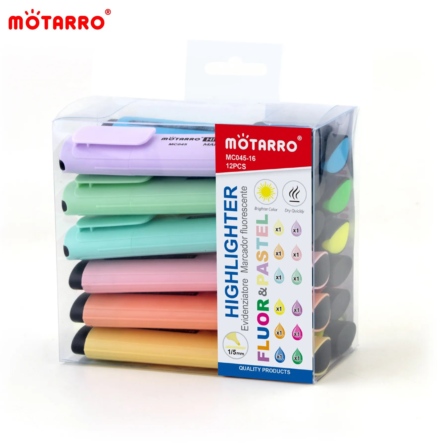 MOTARRO 12Pcs Pvc Box Markers  - Stabilo Marker Boss review and price