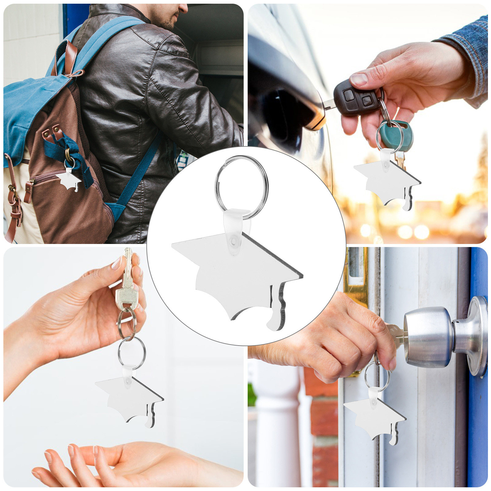 8Pcs Graduation Hat Keychain P - Hat Sublimation Blank review and price