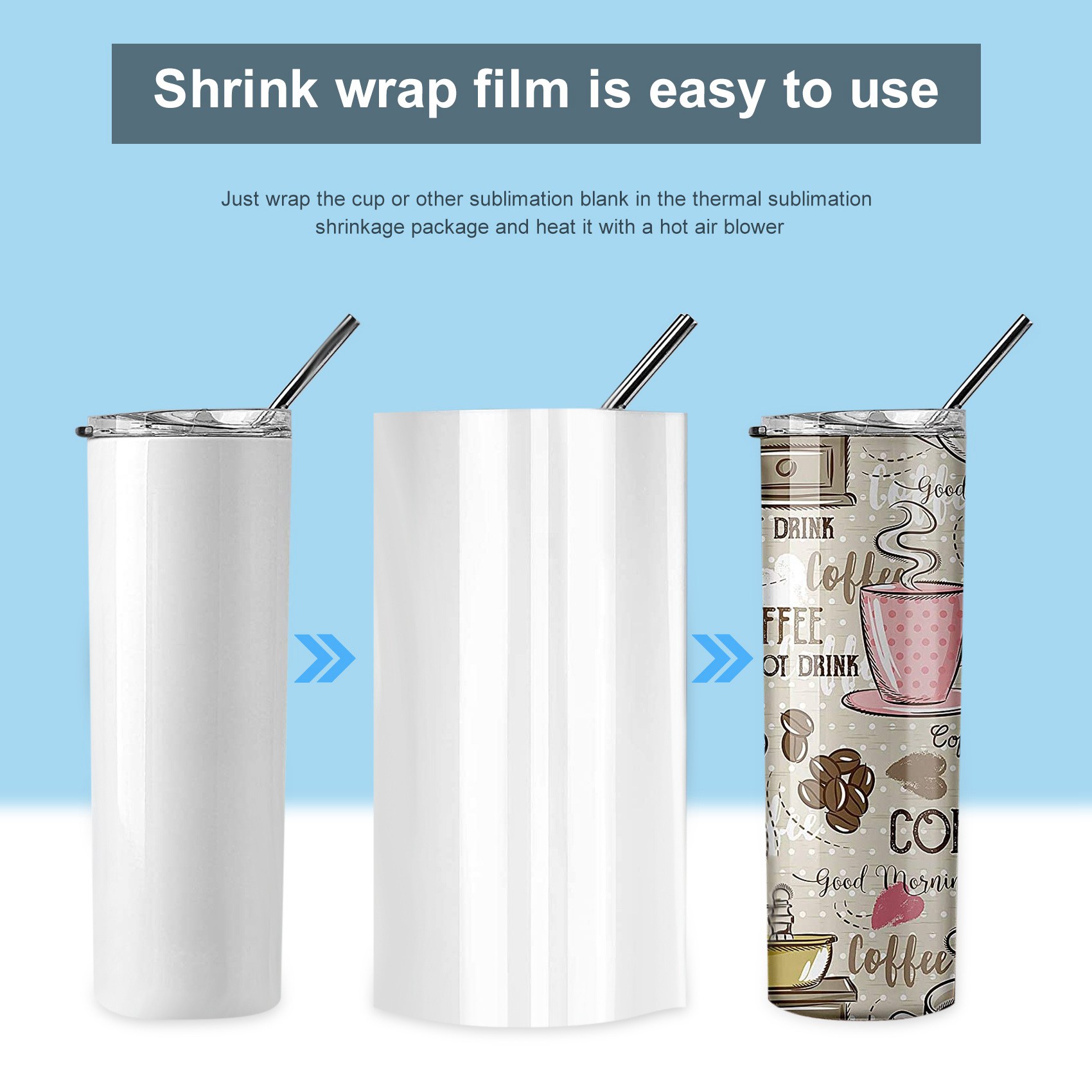 ABHI-30Pcs Sublimation Shrink  - Sublimation Mug White review and price